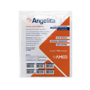 Lenço para Banho 65g 30x35cm C/100 Angelita Amed